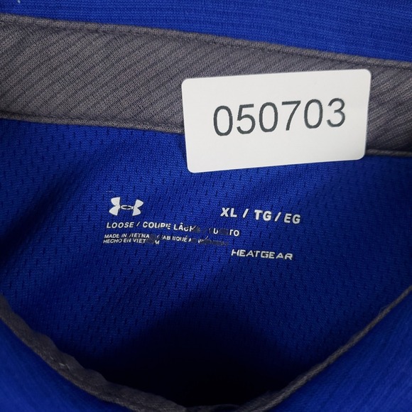 Under Armour Polo Shirt Mens Size XL Blue Golf Casual Short Sleeve * - Picture 8 of 8